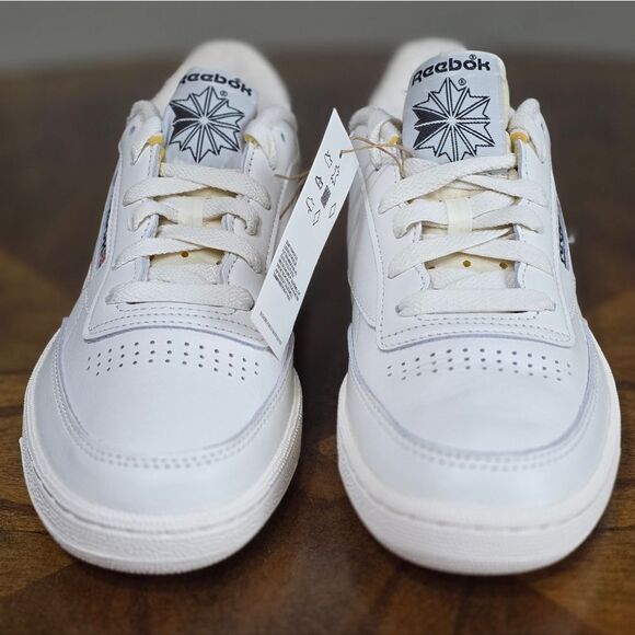 Reebok Club C 85 White Black Leather Shoes Classic Sneakers Women's 10 Brand New - Picture 6 of 16